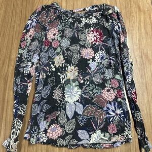 LOFT Multicolor Floral Long Sleeve Top